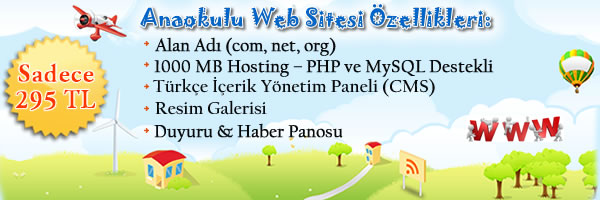 anaokulu web sitesi paketi